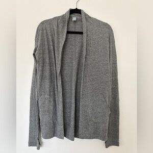 Alternative Apparel Heathered Gray Open Front Cardigan Side Slant Pockets